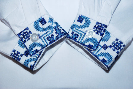 Boys' Vyshyvanka with blue embroidery