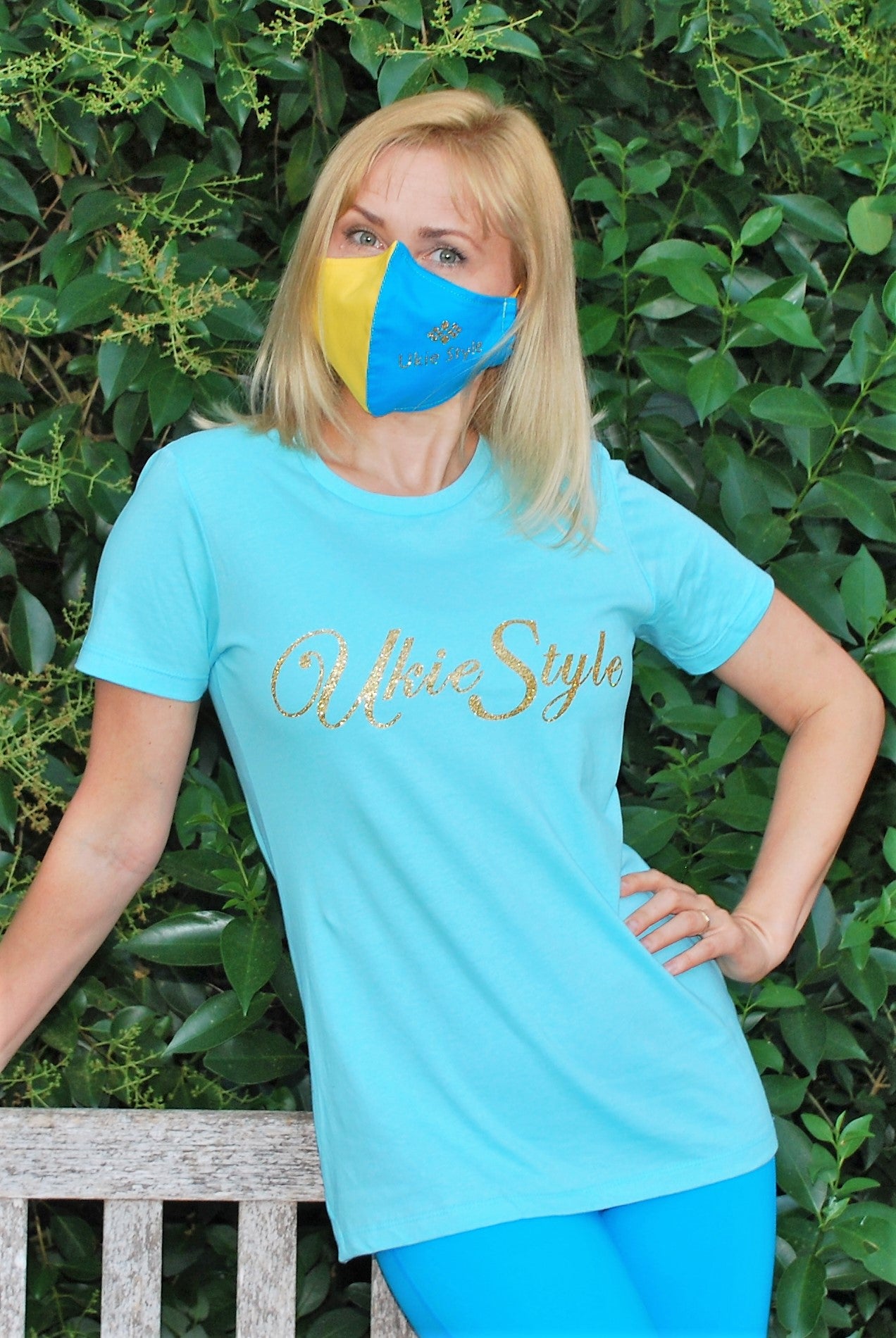Women's tee shirt "Ukie Style" sky blue