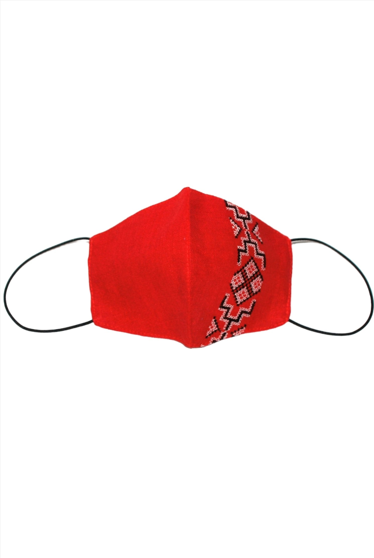 Ukrainian embroidered Face cover. Red