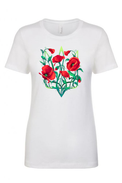 Female fit t-shirt "Poppy Tryzub"