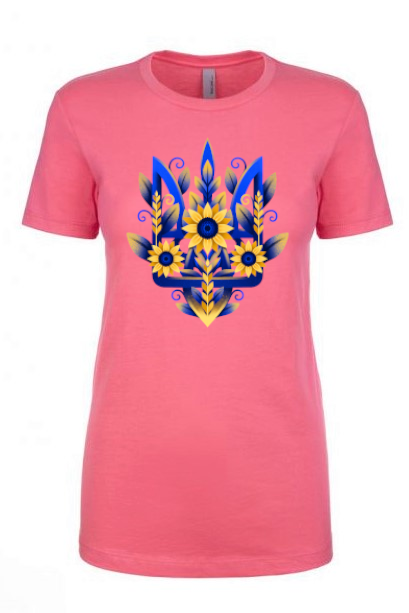Female fit t-shirt "Sunflower Tryzub"