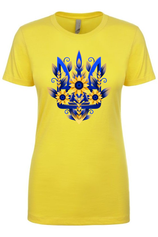 Female fit t-shirt "Sunflower Tryzub"