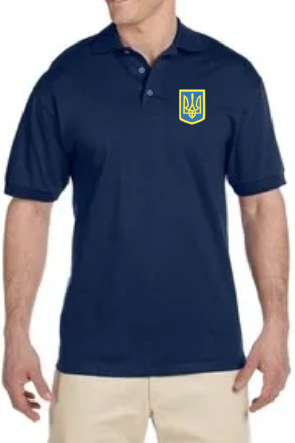 Men's cotton polo shirt with Tryzub emblem