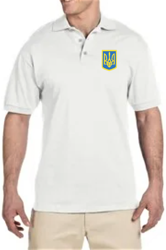 Men's cotton polo shirt with Tryzub emblem