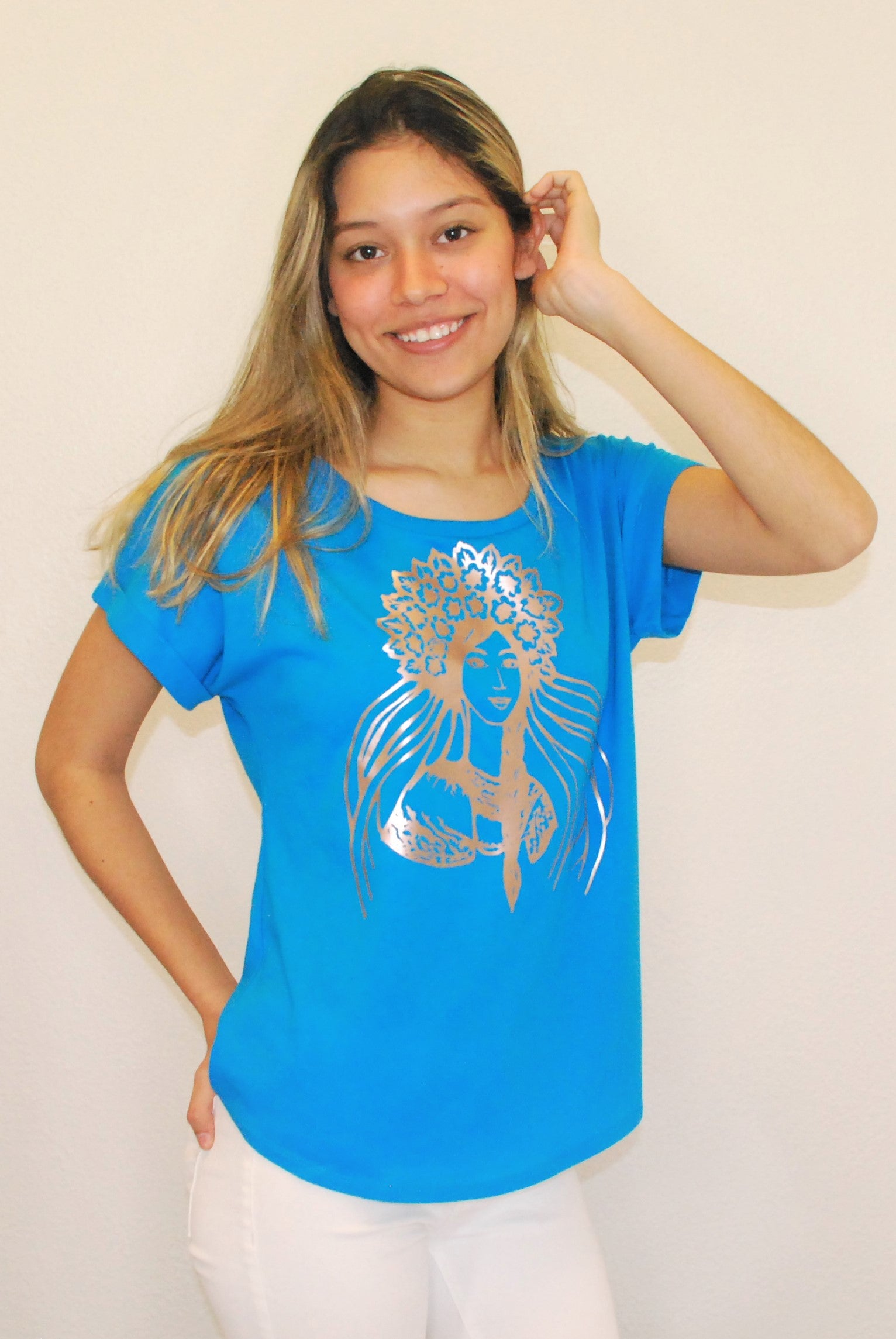 Ladies' Dolman shirt "Krasa" turquoise