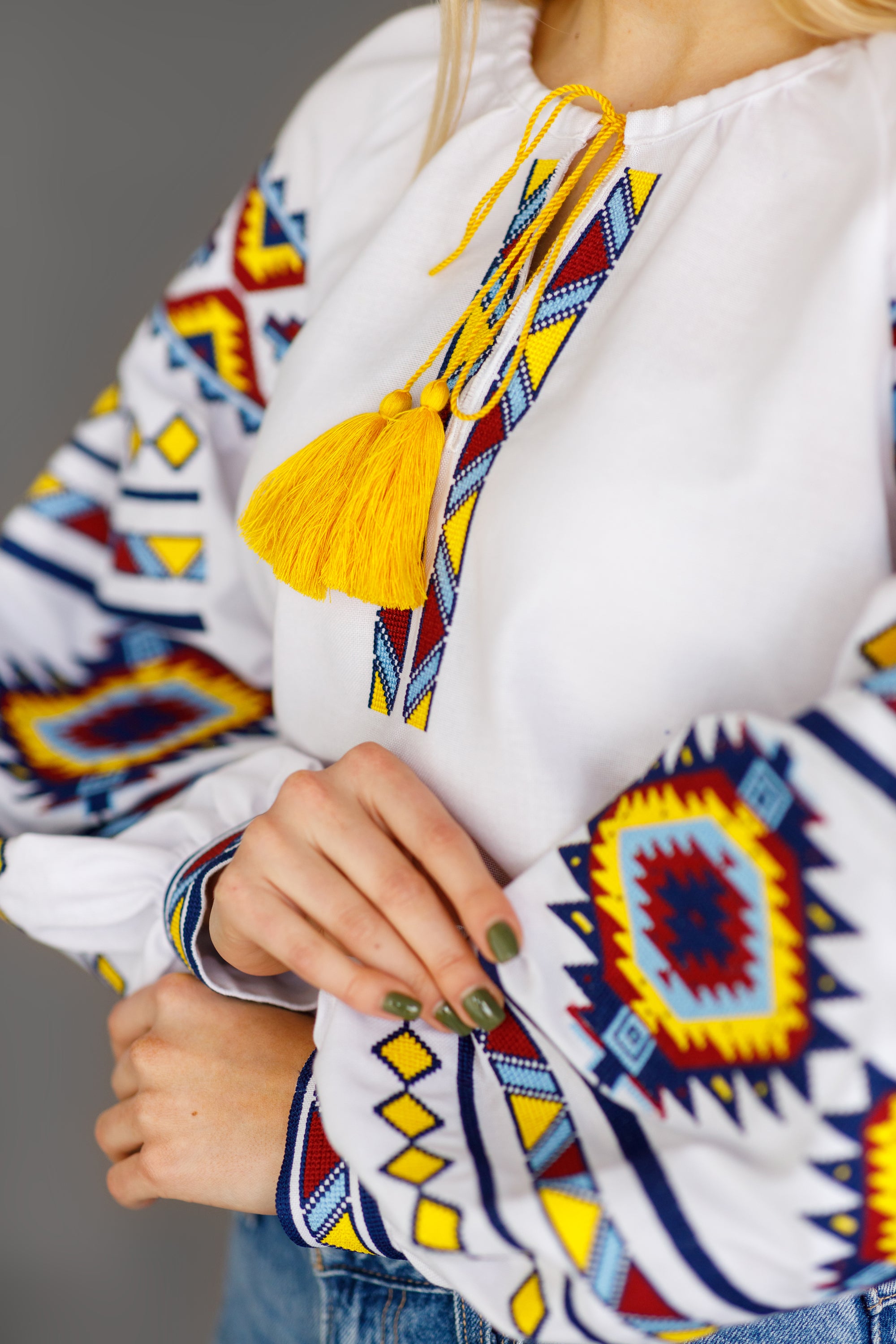 Ukrainian cotton blouse "Peremoha" Vibrant