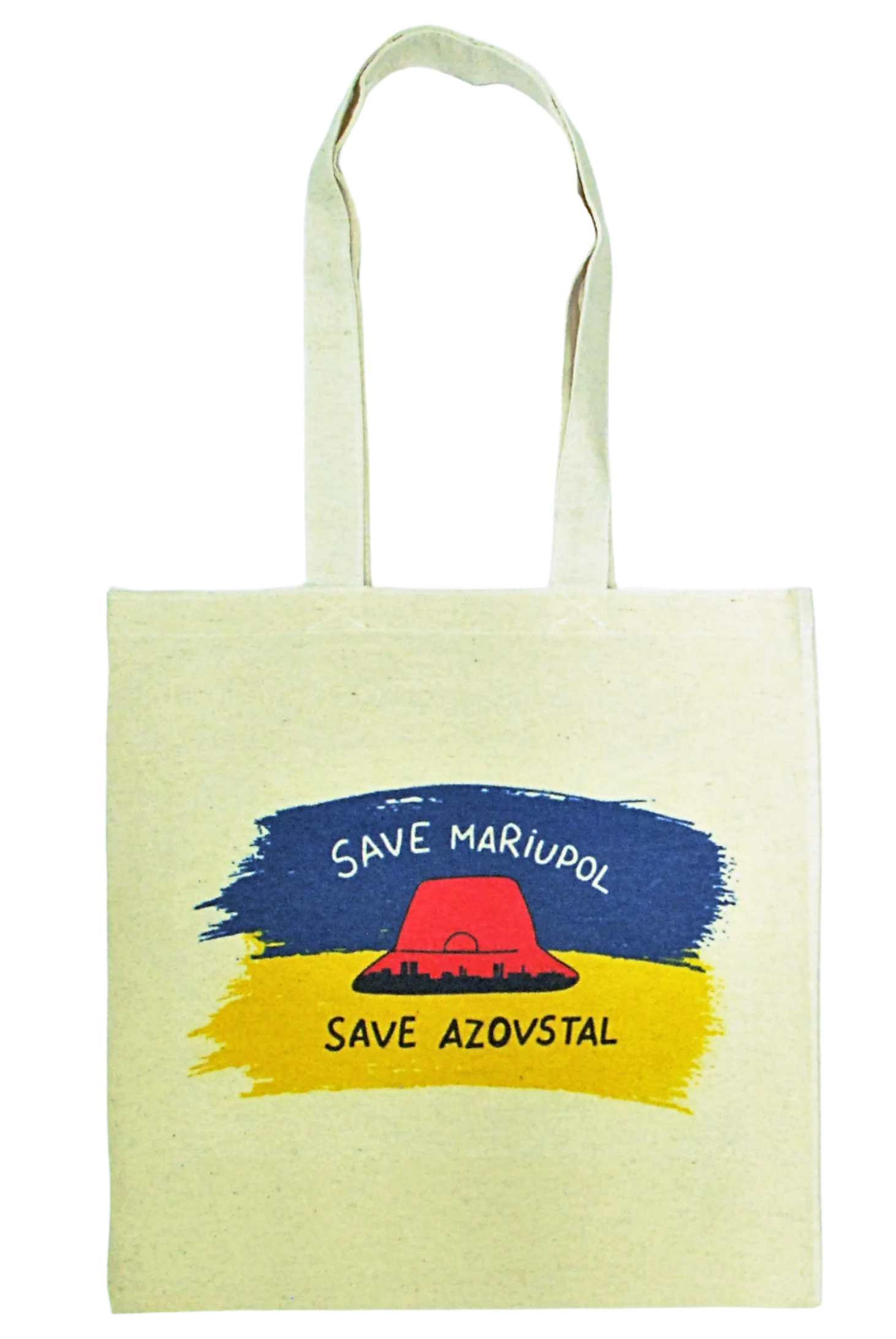 Linen canvas tote bag "Save Mariupol. Save Azovstal"