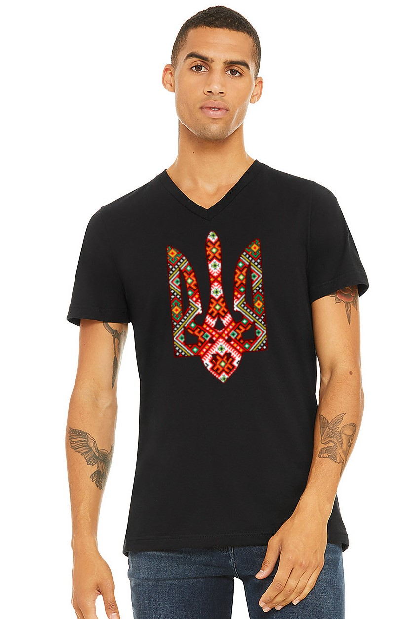 Adult v-neck t-shirt "Etno Tryzub"