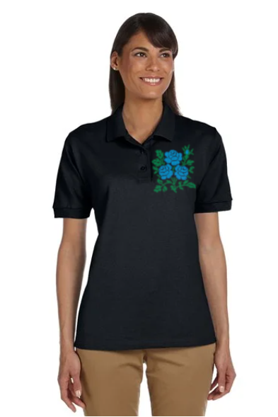 Black polo shirt shop embroidery