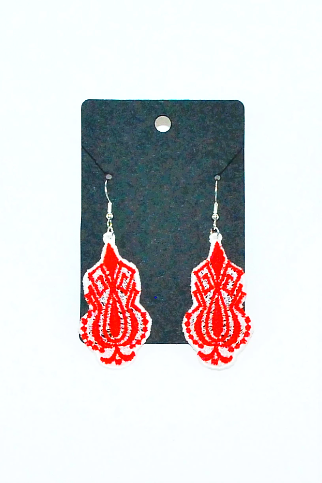 Lace earrings "Drop ornament"