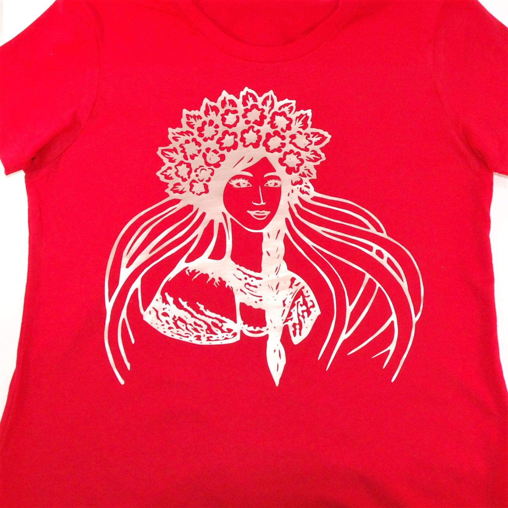 FEMALE FIT T-SHIRT "TRIDENT" RED