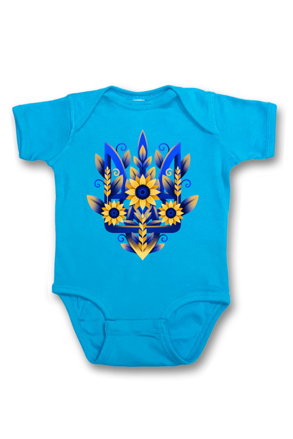 Infant onesie bodysuit "Sunflower Tryzub"