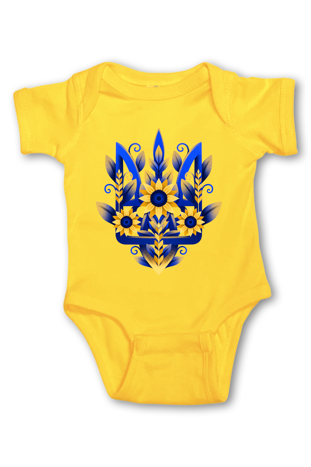 Infant onesie bodysuit "Sunflower Tryzub"