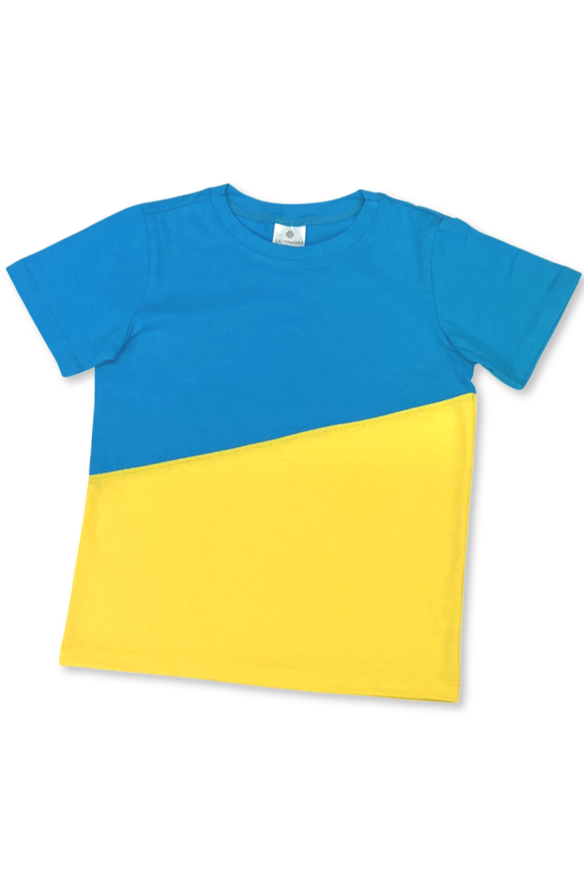 Kid's blue and yellow t-shirt "Ukraine"