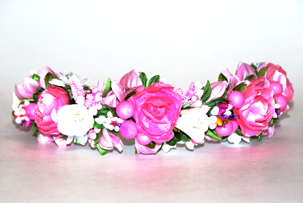 Headband "Roses" pink