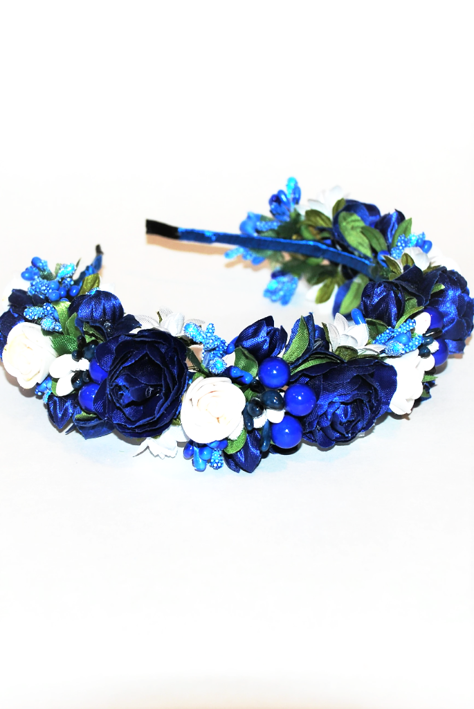 Headband "Deep blue lush"
