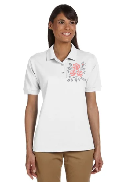 White collared online polo shirt womens
