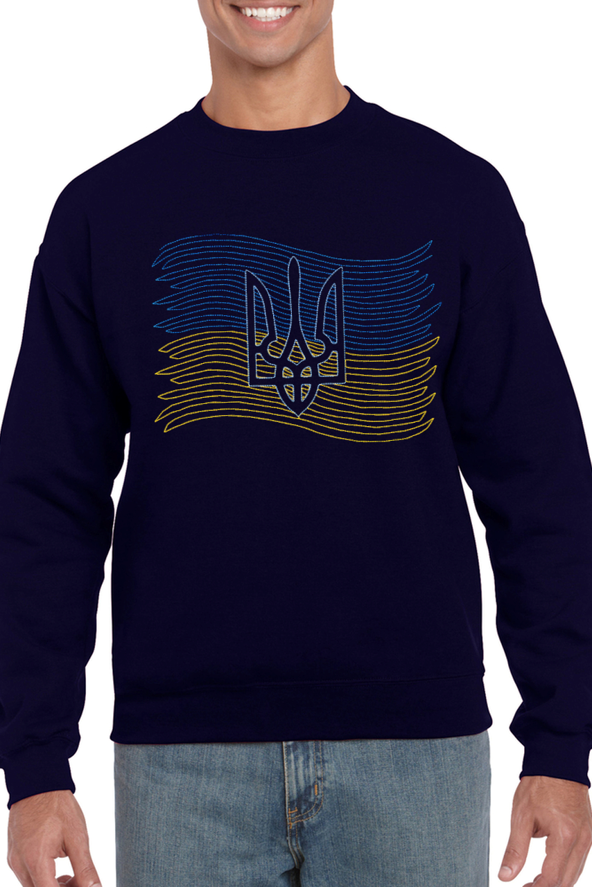 Adult unisex sweatshirt with Ukrainian symbolics embroidery