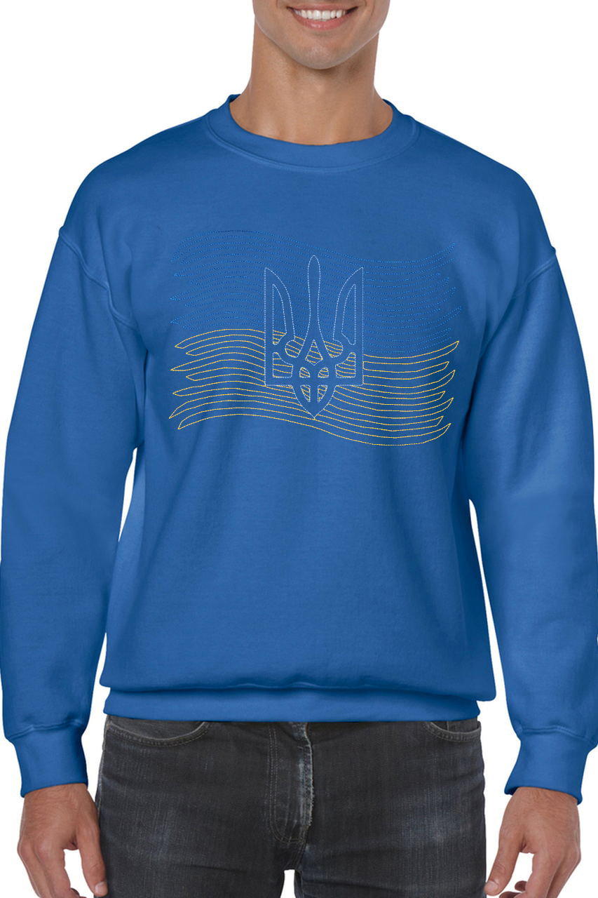 Adult unisex sweatshirt with Ukrainian symbolics embroidery