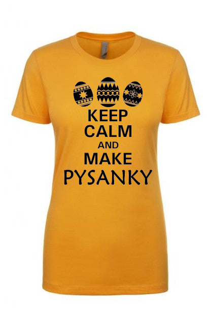 Female fit t-shirt "Keep calm and make Pysanky"